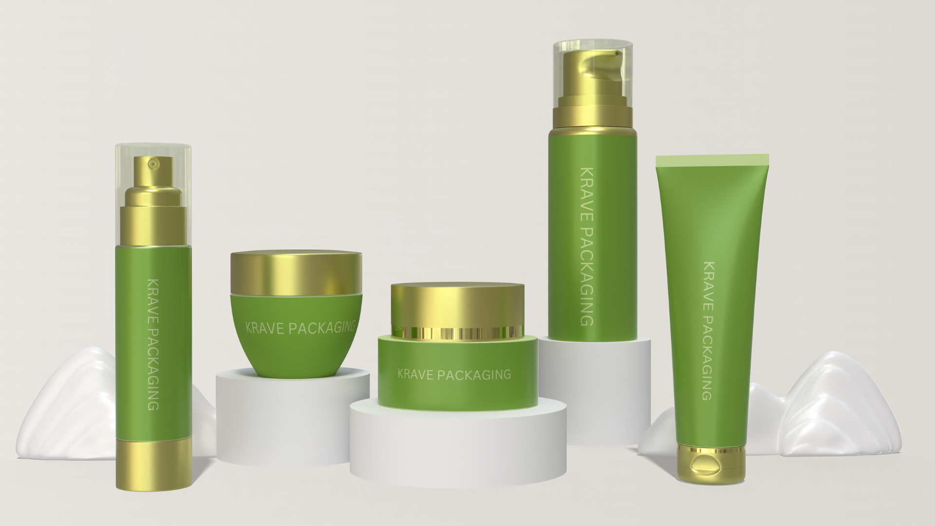 beauty skincare different bottles product packaging.